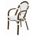 thumbnail image 4 of White and White, with Arms, French Bistro Patio Dining Chair by Chivari, 2 Pack, 4 of 14