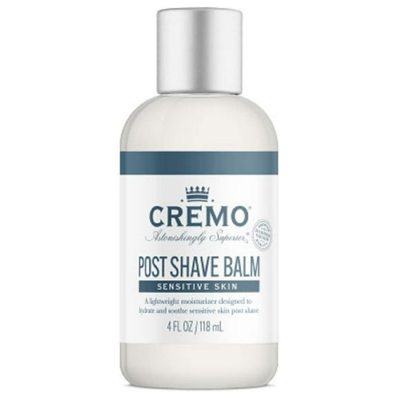 Cremo Sensitive Post Shave Balm, Soothes, And Protects Skin From Shaving Irritation, Dryness and Razor Burn, 4 Fluid Ounces