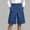 *Blue, variant on Women's High Waisted Wrap Front Culottes, Button Wide Leg Cropped Pants with Pockets, Summer Casual Shorts For Work Navy,Women's Plus S