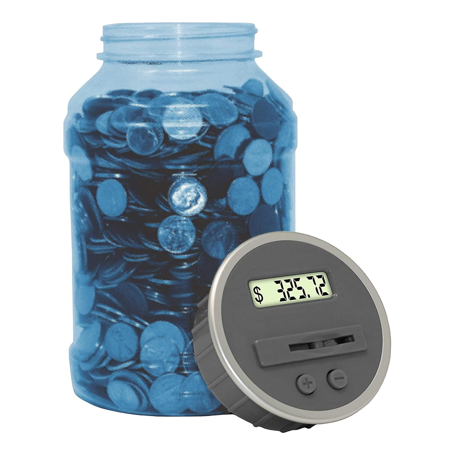 DE Digital Coin Bank Savings Jar by Automatic Coin Counter Totals All U