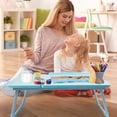 thumbnail image 6 of Laptop Desk for Bed Couch, Portable Lap Desk for Laptop, Foldable Bed Table Tray, Kids Lap Desks with Cup Holder, Blue, 6 of 14