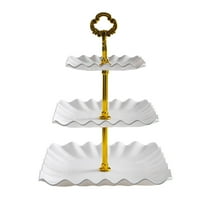 Lilixerw 3 Tier Cake Stand Wedding,Square Dessert Fruit Refreshment Cupcake Stand for Tea Party Serving Platter