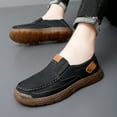 thumbnail image 6 of Mens Casual Non-slip Loafers Outdoor Lightweight Walking Shoes Leather Comfortable Work Shoes Driving Shoes Black 9.5 US, 6 of 7