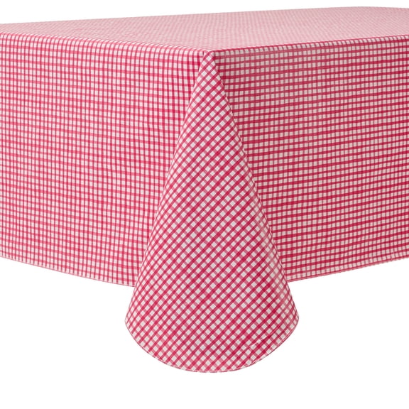 Mainstays Summer Fun PEVA Tablecloth, Indoor & Outdoor for Table 60" x 102" - Red Gingham