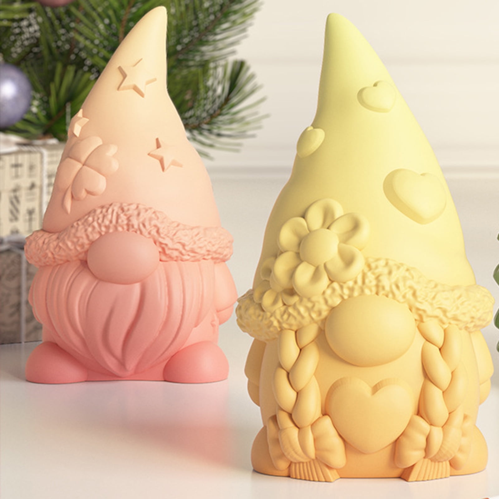 OIUR Easter Silicone Mold Easter Gnome Mold Food-Grade Silicone Non-Stick Coating Mold Easy to Clean Sequin Resin Molds Gnome Figures Easter Gift