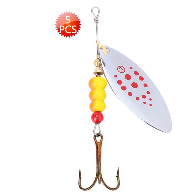 5 señuelos de pesca Zhivalor cebos artificiales anzuelos de metal lentejuelas giratorias