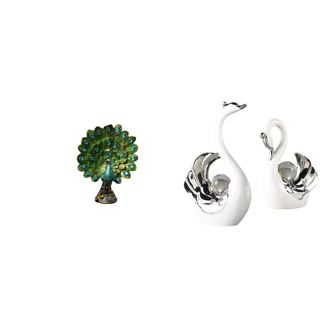 Elegante colección de esculturas de pavos reales y cisnes para decorar dormitorios, oficinas, salas de estar, , estanterías y como detalle para i