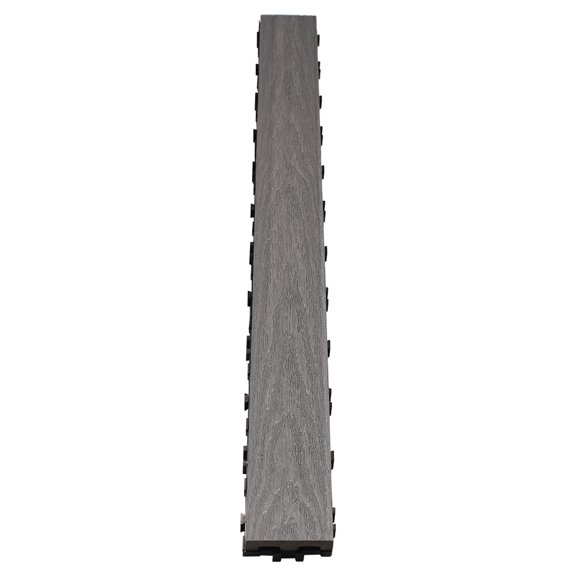 UltraShield Naturale 3 in. x 3 ft. Quick Composite Single Slat Deck Tile in Westminster Gray (4-Pieces per Box)