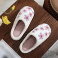 thumbnail image 3 of BERANMEY Cute Flower Print Slippers for Women Soft Plush Comfy Warm Slip-On Couple Womens Slippers Indoor Fluffy House Slippers for Womens Non-slip Fuzzy Flat Slides, 3 of 8