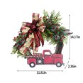 thumbnail image 3 of Suncoda Christmas Door Wreath Christmas Garland Christmas Wreath For Front Door Red Truck Christmas Wreath Garland Wreath Vintage Wreath For Indoor Outdoor Home Door Garden Patio Decorations, 3 of 6