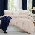 thumbnail image 1 of Beddora 3-Piece Queen Duvet Cover Set | 100% Cotton – Soft, Breathable & Durable Bedding Duvet Covers with Corner Ties Button Closure – Light Brown, 1 of 8