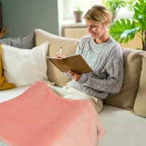 Soft Flannel Fleece Blanket - All-Season Air Conditioning Blanket - 100% Lamb Wool - Solid Color Nap & Sofa Throw - Lightweight & Warm - Easy Care Washable - Home Decor Gift