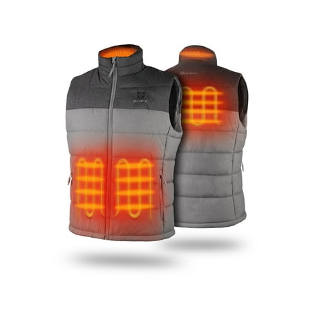 ORORO Men's Heated Vest with Battery, Heating Vest for Hiking Skiing Outdoors (Grey,L)