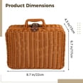 thumbnail image 3 of Small Wicker Picnic Basket, Decorative Retro Rattan Suitcase with Faux Leather Buckle, Lightweight Gift Basket Box, Makeup Organizer, Suitable for All Season, Easter, Picnic, 8.7 x 6.7 x 4.3 in, 3 of 12