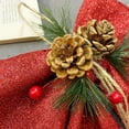 thumbnail image 6 of Pinecone And Large Bow Ornament Hanging For Holiday Festive Scene Arrangement Decorative Hanging Piece Hot for Chandelier Small Christmas Rose Beads Decorations Ornament Garland Lighted Birch Garland, 6 of 7