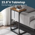 thumbnail image 6 of LEDREM Slim C‑Shaped Side Table, Slide Under Sofa & Bed, Stable Steel Frame, 26.2” Height, Compact Space-Saving Bedside Table, 6 of 6