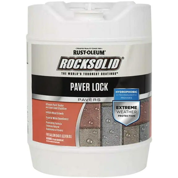 Clear, Rust-Oleum RockSolid Paver Lock Gloss - 293439, 5 Gallon- 1 Pack