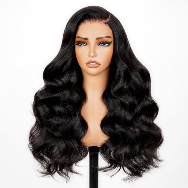 Flybao 26 Pulgadas Pelucas Sin Pegamento Cabello Humano Pre Arrancado Precortado 230% Densidad Cierre Pelucas Cabello Humano 5X6 Onda Del Cuerpo Hd Encaje Frente Pelucas Cabello Humano 12A Encaje Fron