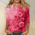 thumbnail image 2 of Women Blouse 3/4 Sleeve Petite, Women Blouses for Work Casual Women's Summer Tops, Tees & Blouses Women Fashion Tops 2026 Women Clothing Tops, 2 of 5