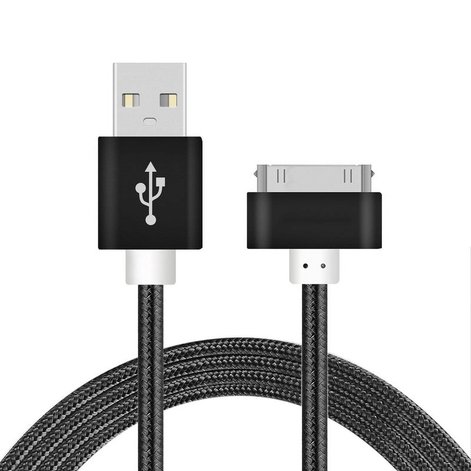TOKERSE 1m/3.3ft USB to 30 Pin Charging Cable, USB Charging & Sync Data Cable Nylon Braided Cord Compatible for iPhone 4/4s/3G/3GS, iPad 1 2 3,iPod Touch, iPod Classic, iPod Nano - Black