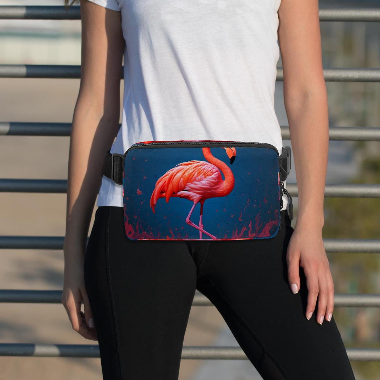 Flamingo Lightweight Adjustable Waist Bag with Extension Strap for Men and Women - Fanny Pack Money Belt