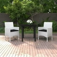 thumbnail image 1 of vidaXL 3 Piece Garden Dining Set with Cushions Poly Rattan and Glass, 1 of 5
