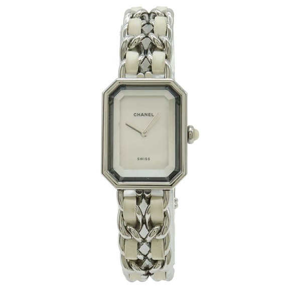 Pre-Owned CHANEL Premiere White Shell Dial Large Stainless Steel Leather Women's... (Good)