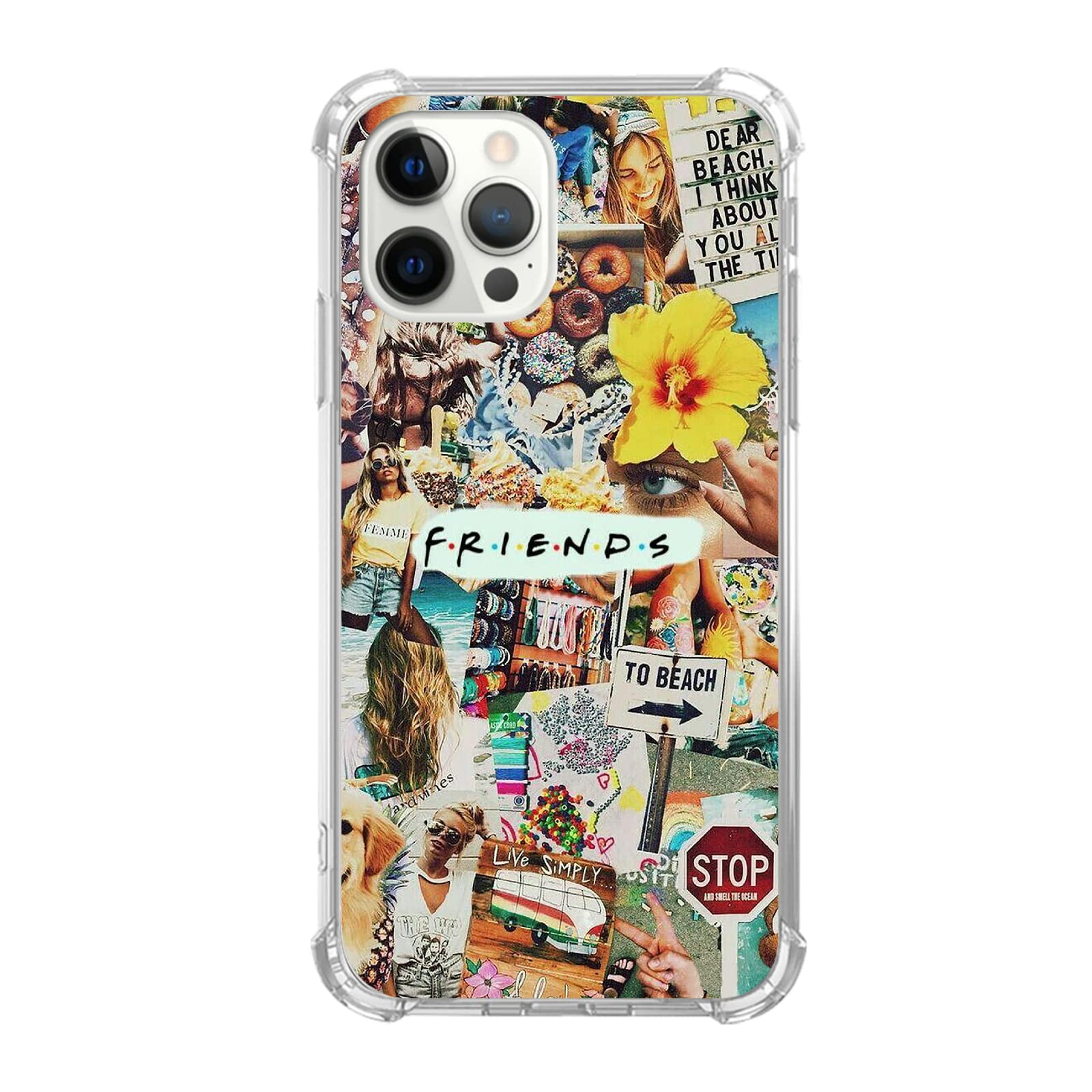 Summer Friends Case for iPhone 14 Pro Max,Aesthetic Art Design TPU