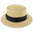 thumbnail image 5 of Voyage - Walrus Hats Natural Straw Boater Lightweight Summer Skimmer Hat with Flat Crown, Ribbon Band, and Cotton Sweatband – H7006, 5 of 6