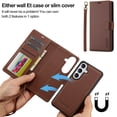 thumbnail image 4 of LC.IMEEKE Case for Samsung Galaxy S26 Plus 5G 6.7 inch, 2 in1 Multifunctional Detachable Wallet Phone Case for Men Women with RFID Blocking Wrist Strap Shockproof Protective Case,Brown, 4 of 13