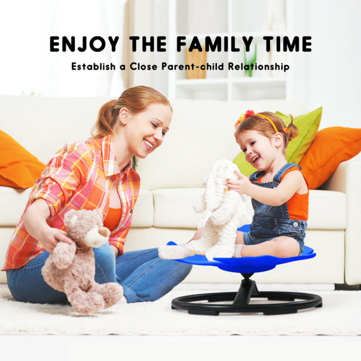 Sensory Spinning Chair for Kids with Autism & ADHD, Swivel Chair for Indoor/Outdoor Use, Sit and Spin Toys, Fish-Shaped Sensory Chairs for Autistic Children, Training Body Coordination