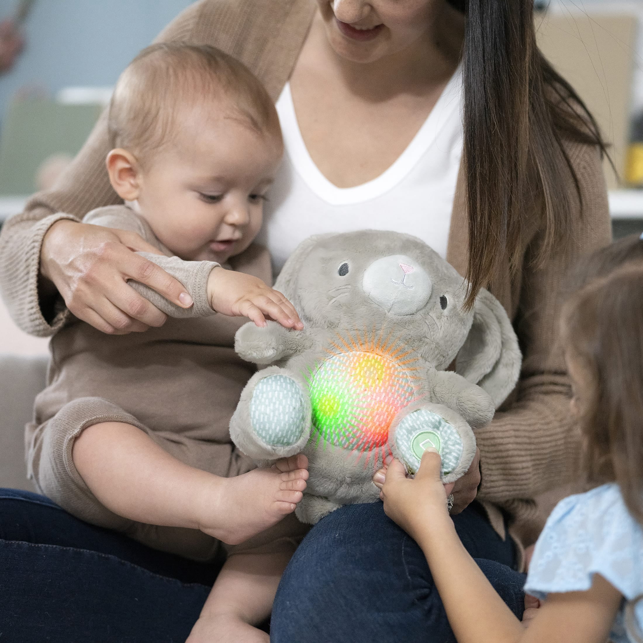 Ingenuity Heart to Hugs Sylvi Bunny Soothing Plush Toy, Grey, For Ages 0 Months +