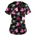 thumbnail image 3 of FrzhBrz Scrub Tops Women Valentines Day Love Heart Print 2025 V Neck Style Fun Valentine's Day Holiday Nurse Working Uniforms, 3 of 3
