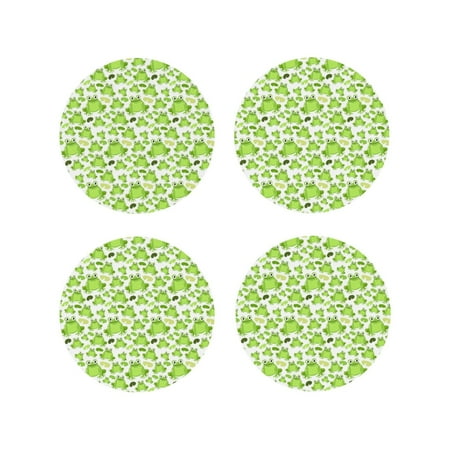 

Tideii Cute Frogs for Leather Coasters 4 Pieces Anti-fouling and Anti-scalding Decorative Coasters Suitable for Restaurants Kitchens Coffee Shops-Round Shape