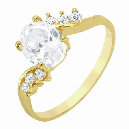 Foreli 10K Yellow Gold Ring With White Cubic Zirconia
