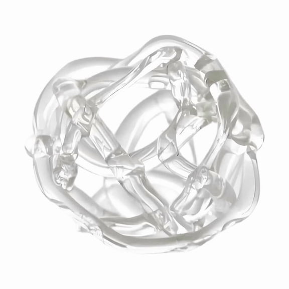 Clear Glass Flower Frog for Vases, 2.4 Inch Hand Blown Irregular Twisted Floral Stem Holder, Modern Aesthetic Flower Arrangement Art for Home, Office, Table & Shelf Decor