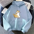thumbnail image 3 of Eleceed-Sudadera con capucha para mujer, ropa de calle con estampado divertido de gato de dibujos animados, moda coreana, Top femenino, 3 of 4