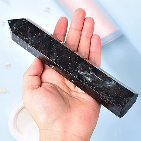

Large Hand-polished Black Quartz Crystal Obelisk Tower Wand for Home Decor Reiki Healing and Spiritual Development 0.6-1.1 LBS