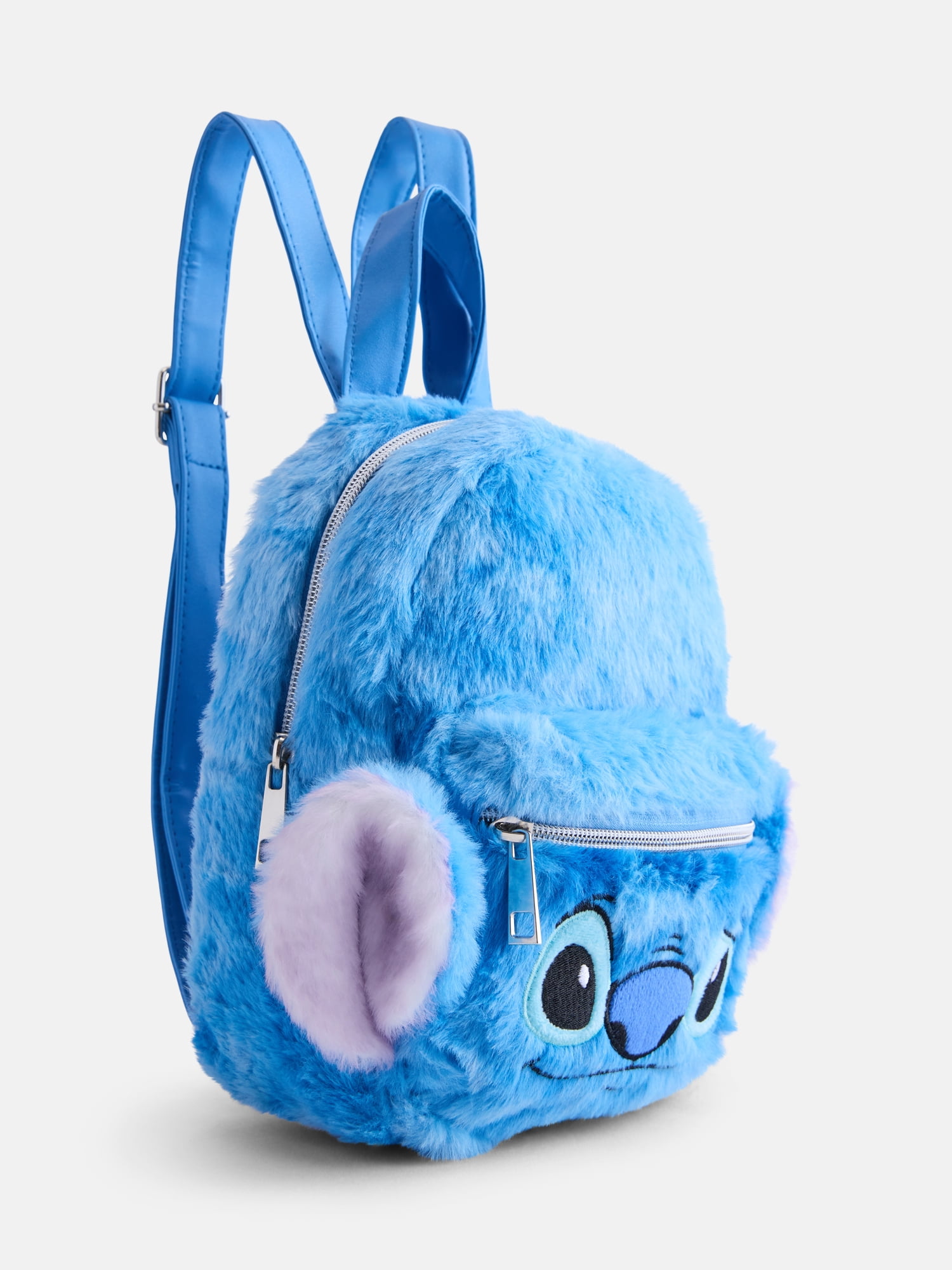 Disney Lilo and Stitch Unisex Mini Faux Fur Backpack, Blue