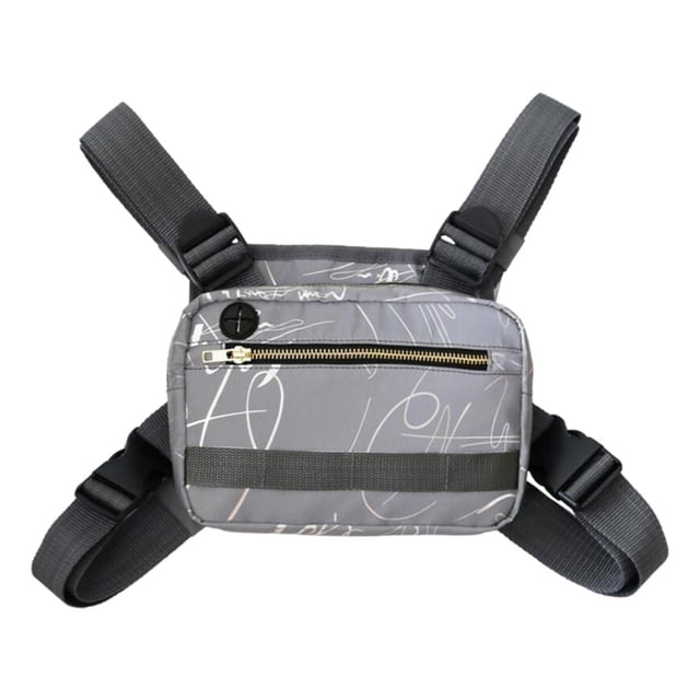 Bolsa de pecho de tela Oxford reflectante Bolsa de soporte de tejido para botella de agua para teléfono en kusrkot Paquete de cofre Molle al aire libre