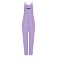 thumbnail image 4 of jsaierl Rompers for Women Summer, Fashion Women Casual Cold Shoulder Jumpsuit Solid Suspender Jumpsuits Wide Pocket Leg Pant, 4 of 5