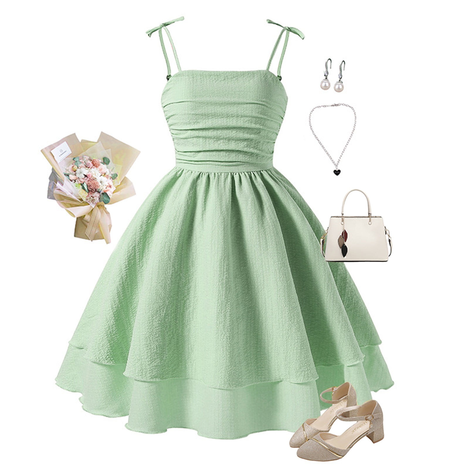 mint green spaghetti strap dress Furlla Women Glitter Sequin Mint Green Spaghetti Straps Corset Prom Dress with Tulle Skirt, Mint Green / Custom size