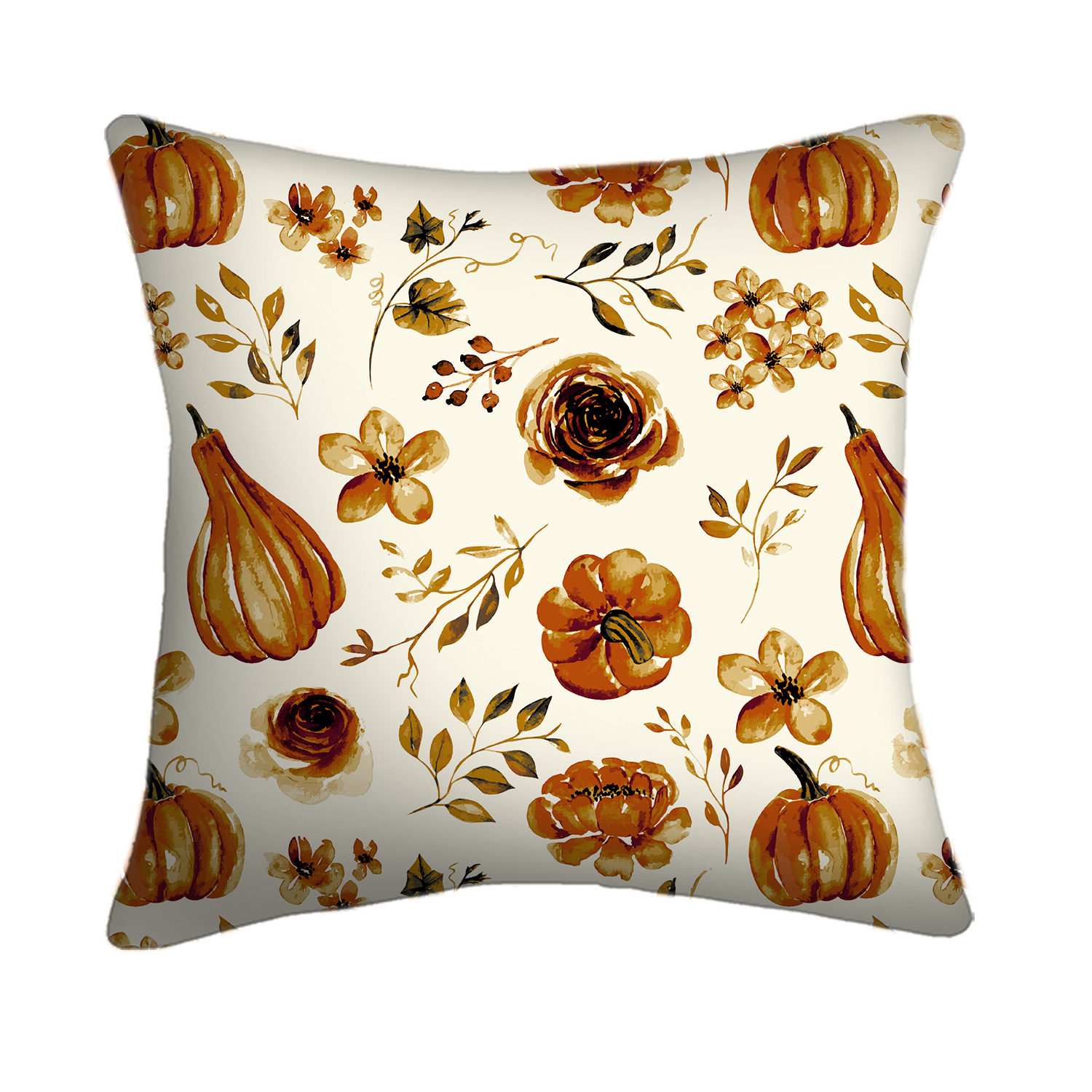 Mainstays 16" x 16" Reversible Floral Gnome Decorative Outdoor Throw Pillow, Multi, 1 Count
