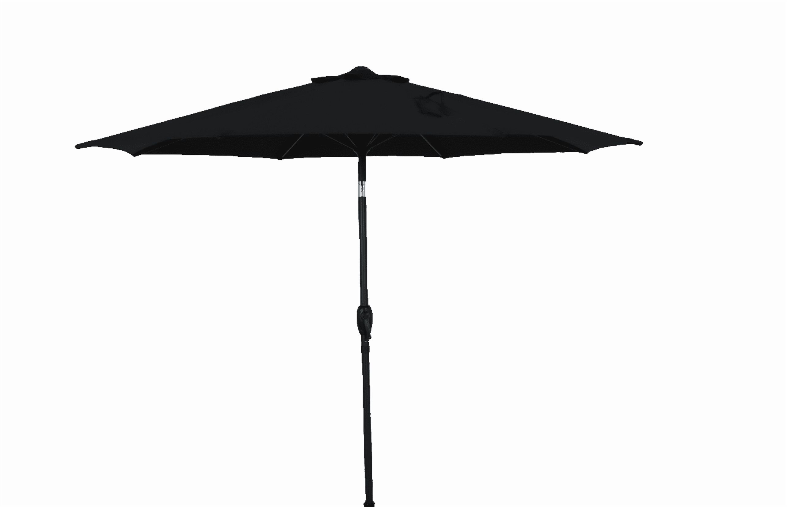 Mainstays Outdoor 9' Black Round Market Patio Umbrella, Crank Lift and 3-Angle Tilt