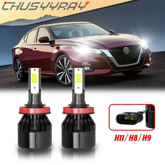 For Nissan Altima 2019-2022 H11/H8/H9 LED Headlight Low Beam Bulbs Combo Kit Super Bright White 2Pcs