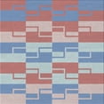thumbnail image 1 of Ahgly Company Indoor Square Patterned Light Steel Blue Novelty Area Rugs, 5' Square, 1 of 6