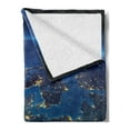 thumbnail image 2 of World Soft Flannel Fleece Throw Blanket, Continent of Central Europe Night Time View from Outer Space Vivid Planet, Cozy Plush for Indoor and Outdoor Use, 50" x 60", Blue Yellow Emerald, by Ambesonne, 2 of 5