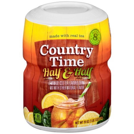 (6 Pack) Country Time Half Lemonade & Half Iced Tea Drink Mix, 19 oz