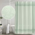 thumbnail image 5 of Sage Green Shower Curtains for Bathroom, Waterproof Fabric Bath Curtains Decor, Bath Tub Curtain Modern Minimalist Grid Pattern Decorative Shower Curtain Sets with 12 Hooks, 72x72 Inch, 5 of 7