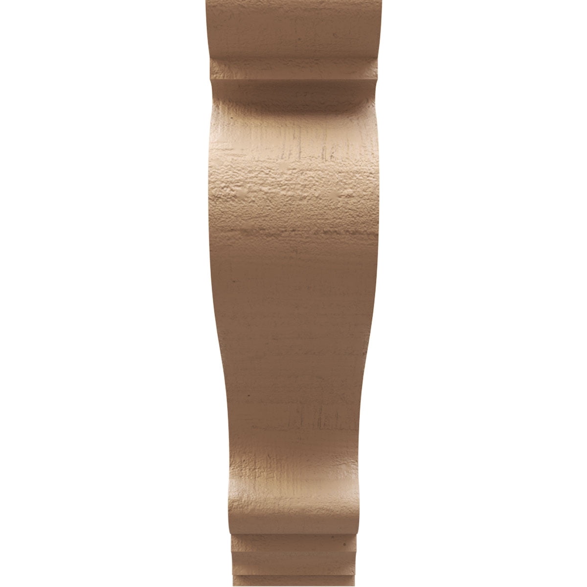 7"W x 28"D x 28"H Thin Scroll Rough Cedar Woodgrain TimberThane Corbel, Primed Tan